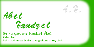 abel handzel business card